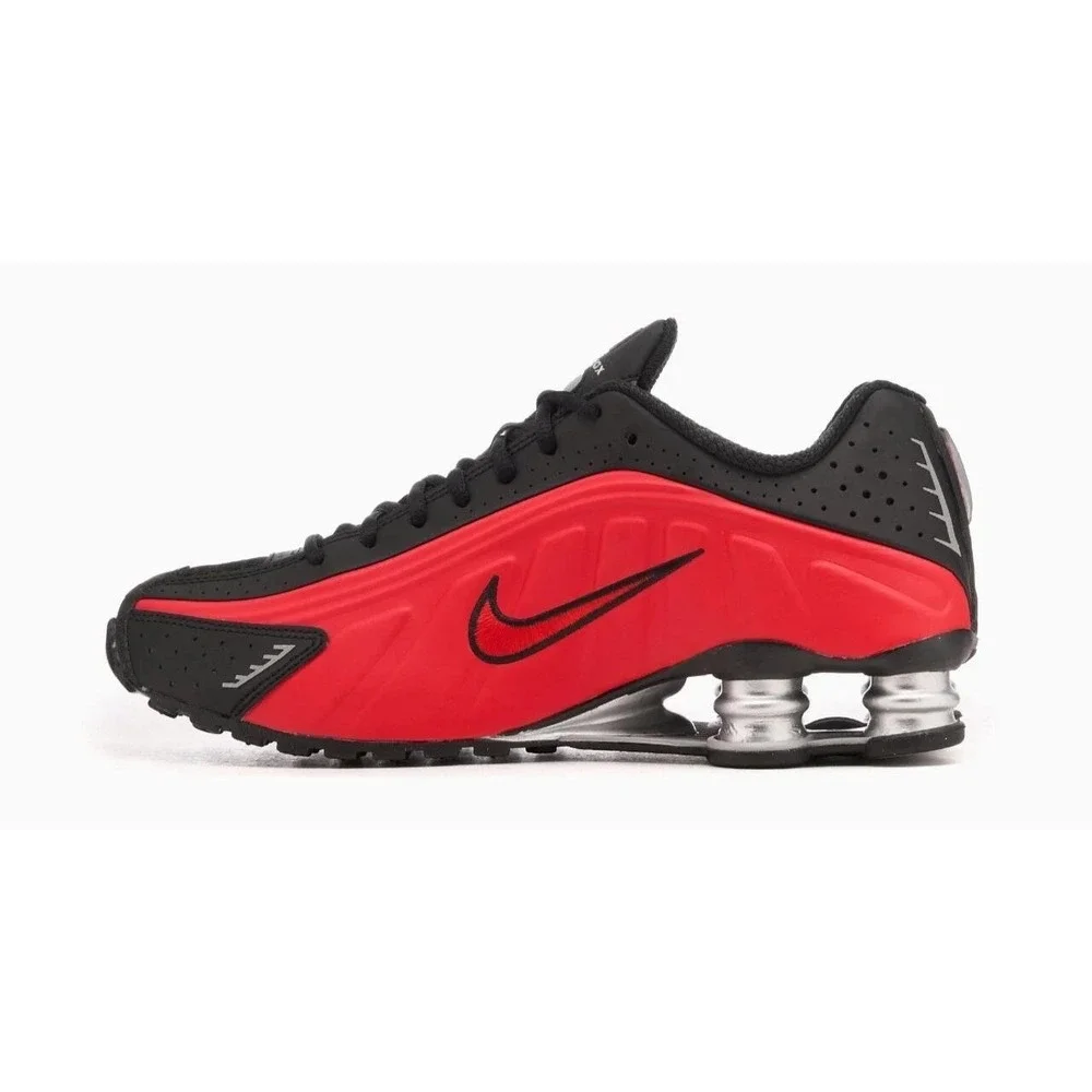 Nike Shox R4 Men Black Comet Red Metallic Silver BV1111-008 Running Shoes 9‎